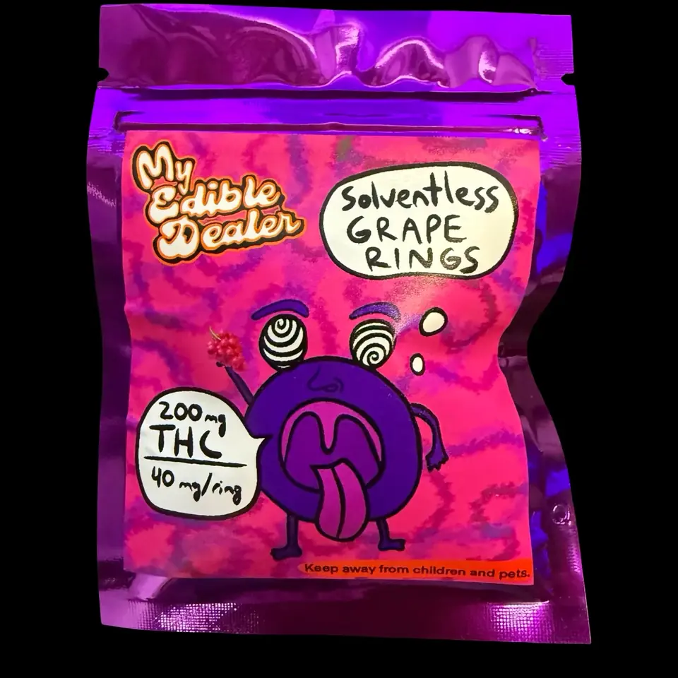 My Edible Dealer- Solventless Grape Rings 200MG