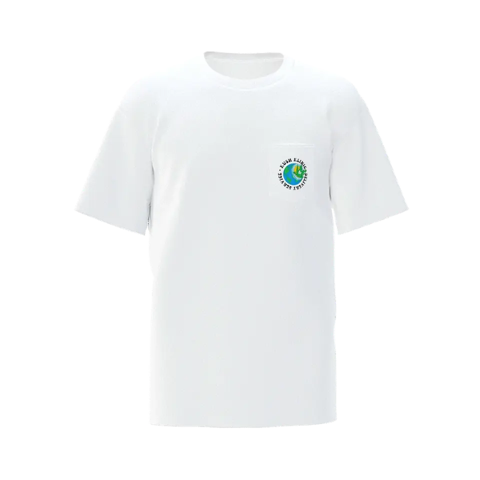 Kush Klinic Signature Tee – White Kush Klinic World Wide
