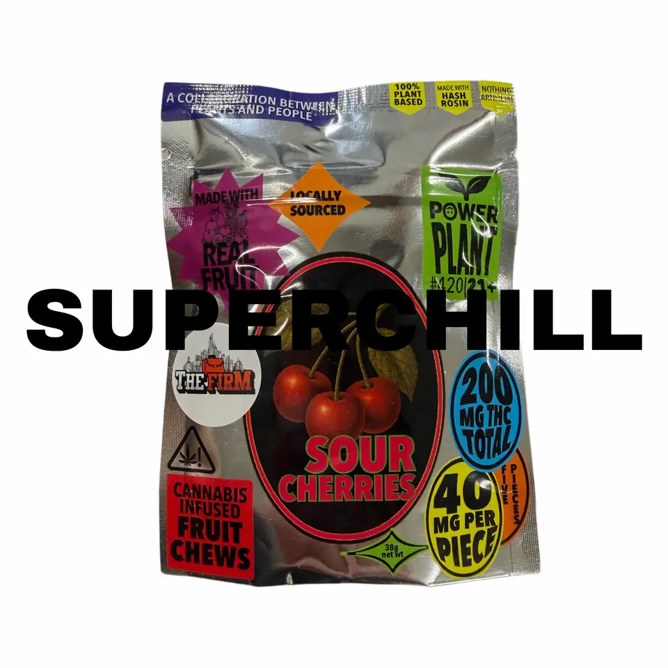 Superchill X Powerplant X The Firm - Sour Cherry Chews 200mg
