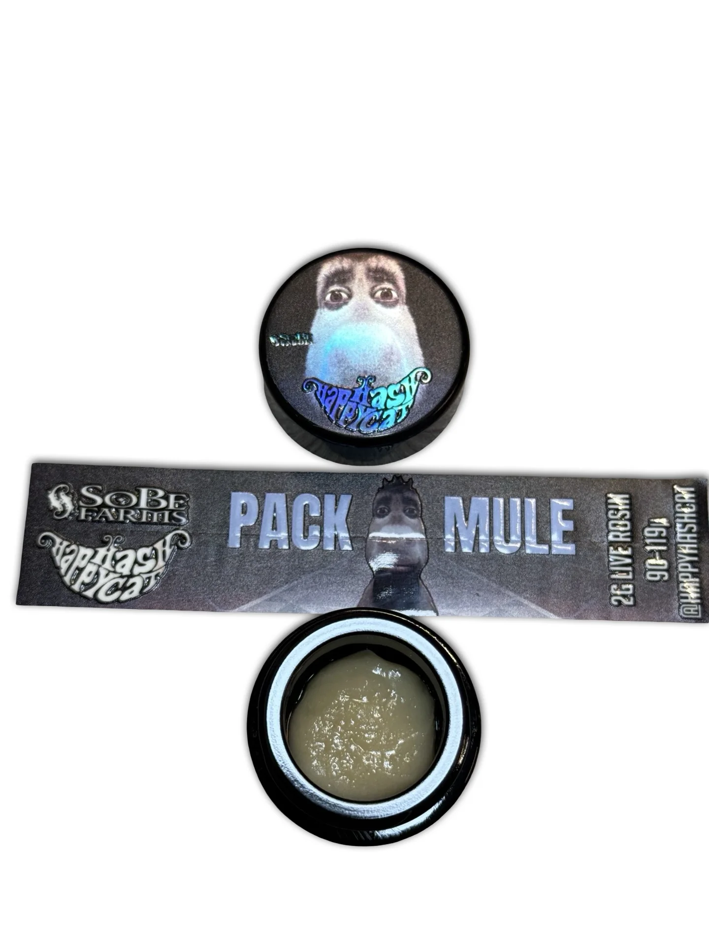 Happy Hash Cat X Sobe Farms - Pack Mule 2g 90-119u Cold Cure