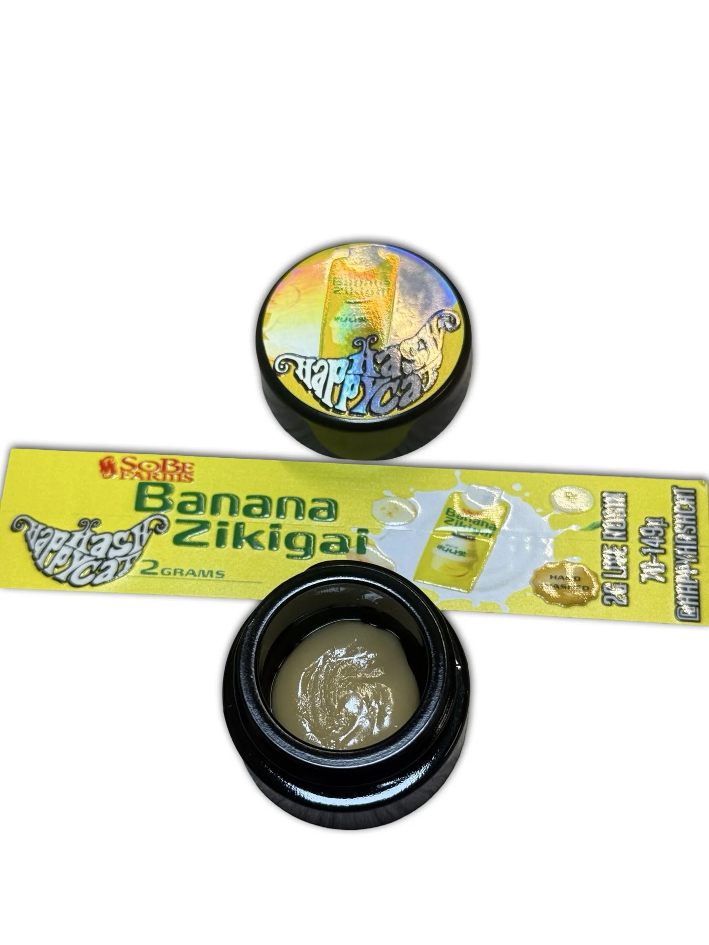 Happy Hash Cat X Sobe Farms - Banana Zikigai 2g 90-119u Cold Cure