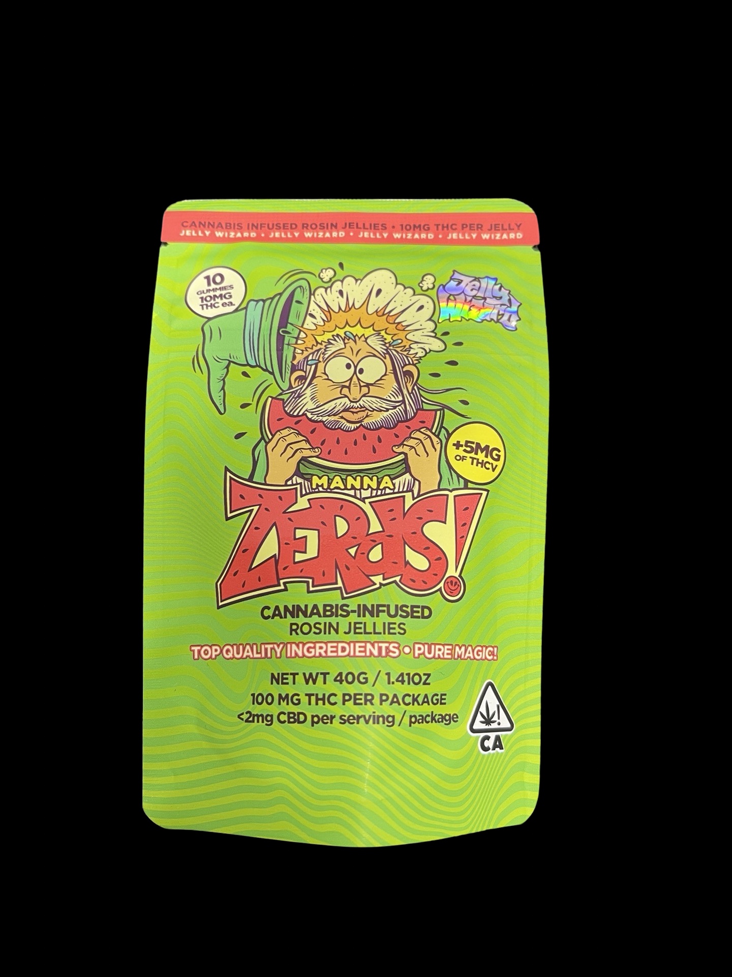 Jelly Wizard - Sour Watermelon Manna Infused Rosin jellies 100mg (10mg per piece)