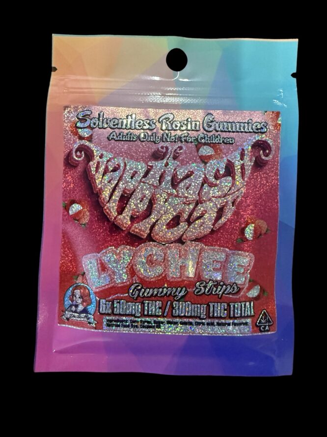 Happy Hash Cat - Lychee Solventless Rosin Gummiez 300mg (50mg Per)