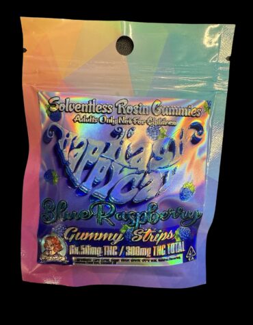 Happy Hash Cat - Blue Raspberry Solventless Rosin Gummiez 300mg (50mg Per)