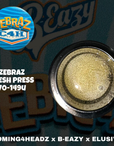 Coming4Heads x B-eazy X Elusive -Fresh Press Zebraz Rosin 2g