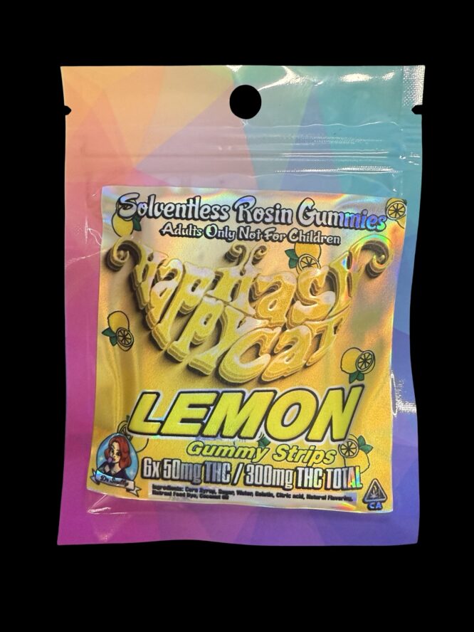Happy HashCat - Lemon Solventless Rosin Gummies 300mg