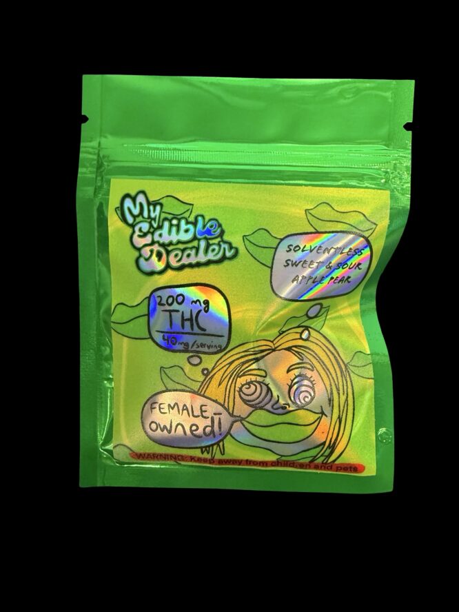 My Edible Dealer- Solventless Sweet & Sour Apple pear Kisses 200MG