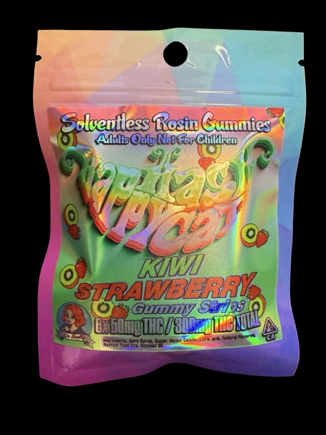 Happy HashCat - Kiwi Strawberry Solventless Rosin Gummies 300mg