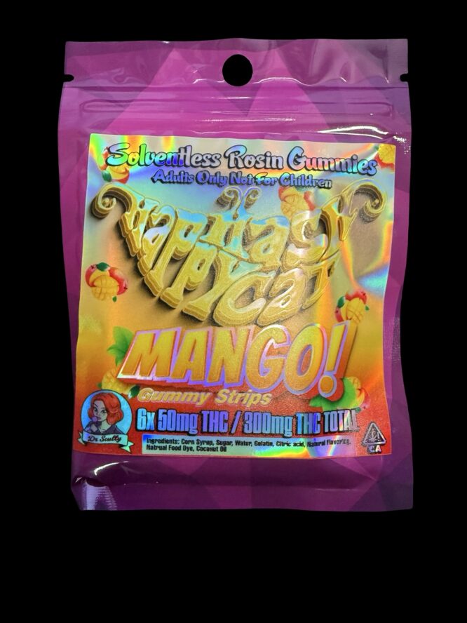 Happy HashCat - Mango Solventless Rosin Gummies 300mg